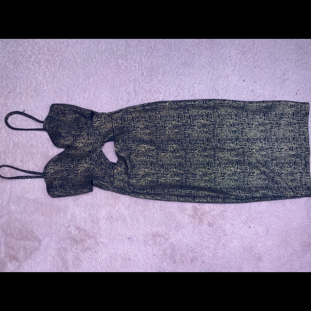 Black gold glimmer dress